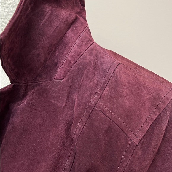 Dennis Basso Suede Leather Trench coat - Picture 9 of 13